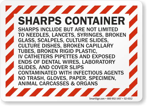 Printable Sharps Container Label